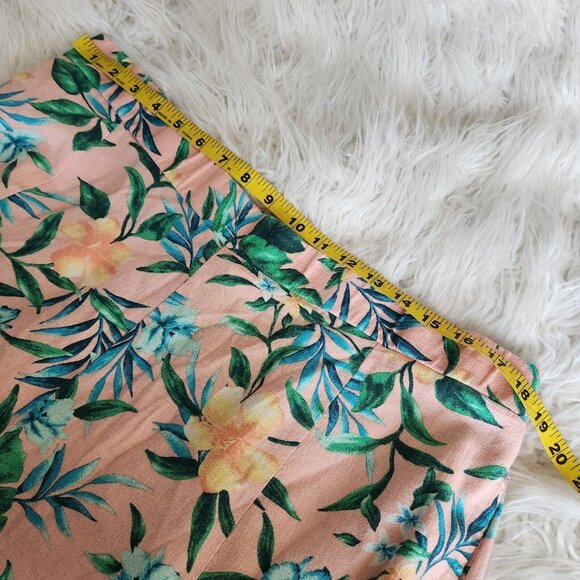 WOMAN WITHIN Linen Maxi Midi Skirt Womens 18 / 20 Large Tropical Florals Pull On - Picture 6 of 14